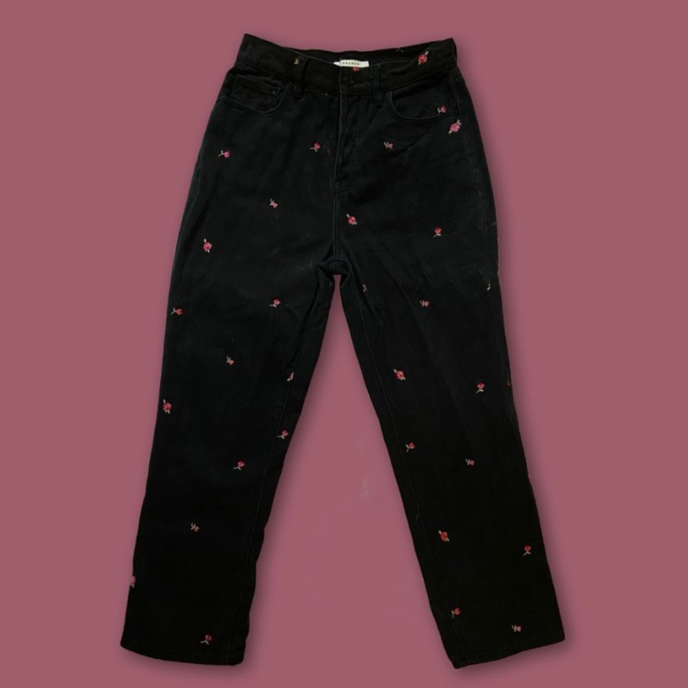 pacsun rose black high rise straight leg jeans